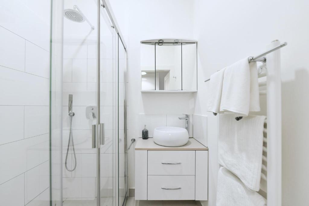 Koupelna v ubytování Kubelíkova 32 Residence