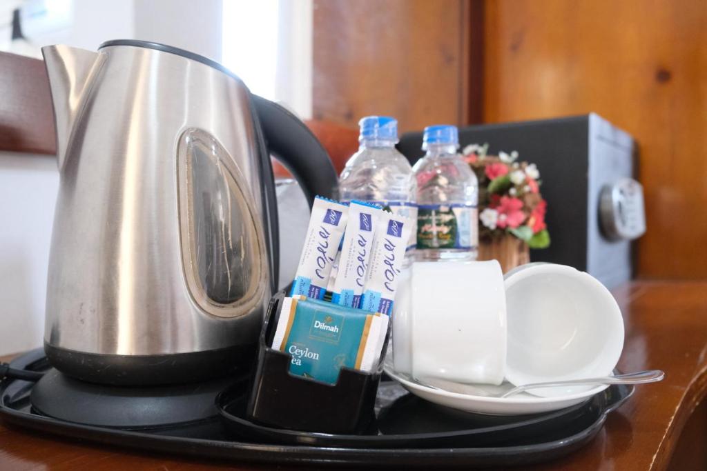 Příslušenství pro přípravu čaje a kávy v ubytování My City Hotel