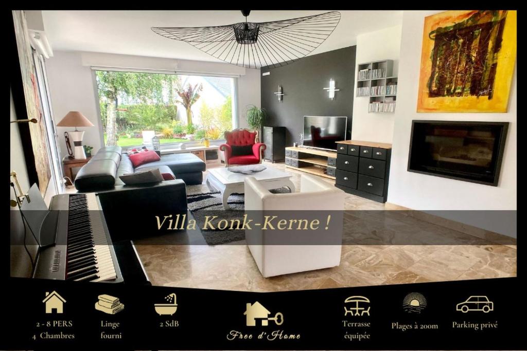 Photo de la galerie de l'établissement Sublime villa 5 étoiles KONK-KERNE 8 personnes, 100m de la mer à Concarneau Finistère Sud Bretagne, à Concarneau