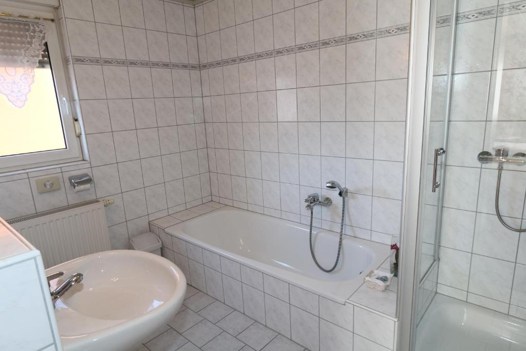 Koupelna v ubytování Hotel Harbauer