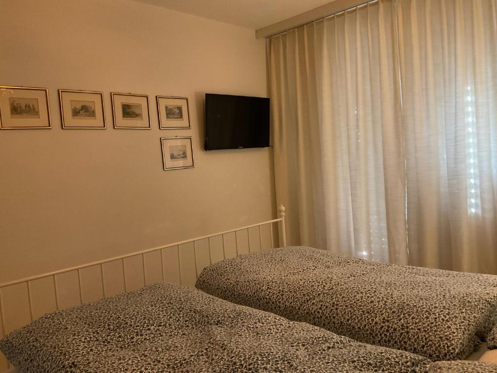 Postel nebo postele na pokoji v ubytování Disentiserhof
