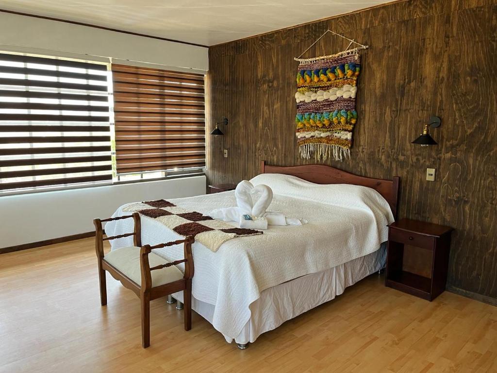Tempat tidur dalam kamar di Hotel Sueños del Volcan