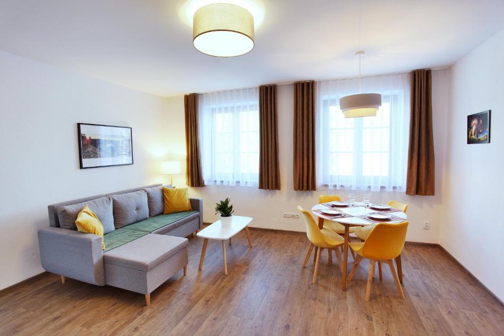 Posezení v ubytování Apartmány Lipno-Hory