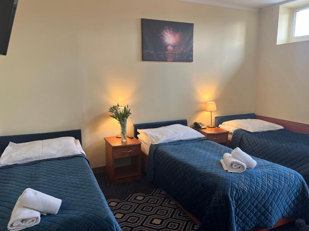 Łóżko lub łóżka w pokoju w obiekcie Hotel Vistula