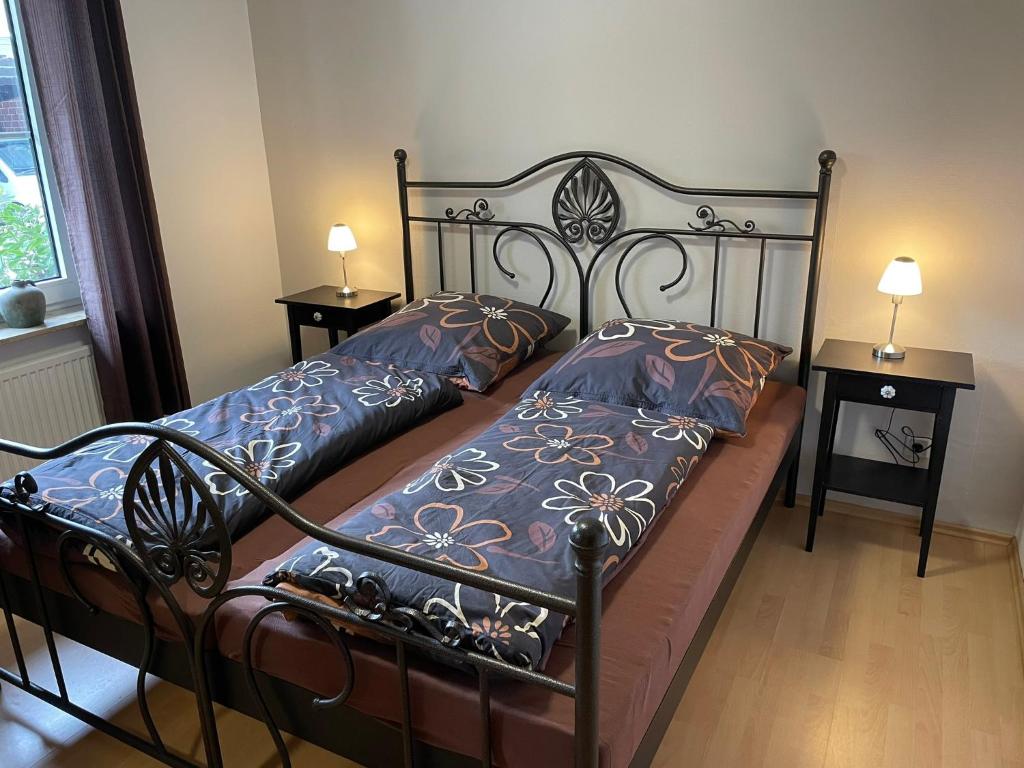 Postel nebo postele na pokoji v ubytování Ferienwohnung An der Gaste