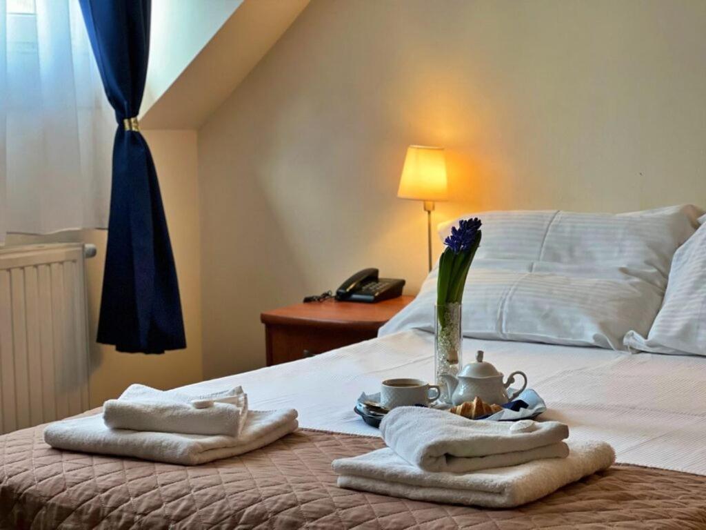 Łóżko lub łóżka w pokoju w obiekcie Hotel Vistula
