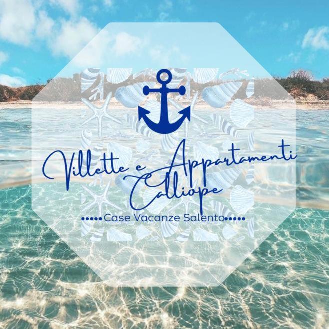 a picture of the ocean with an anchor on it at Villette Calliope in Torre Specchia Ruggeri