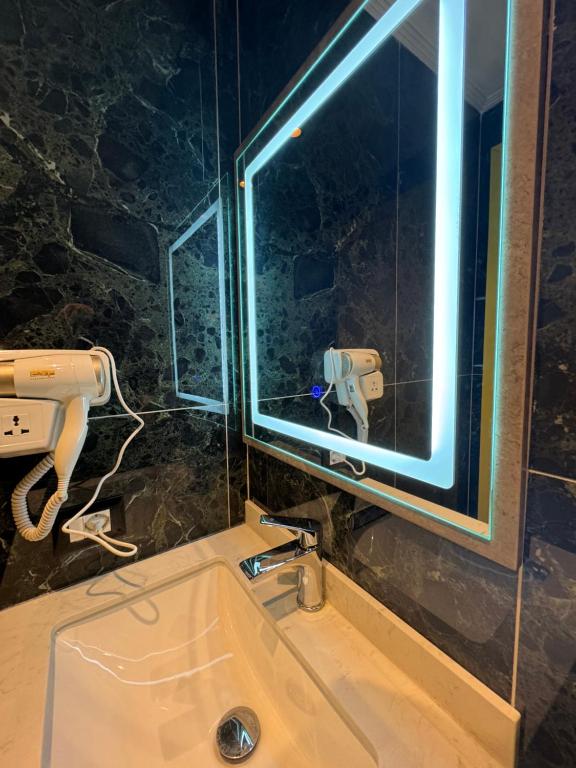 Koupelna v ubytování Hotel Gjika