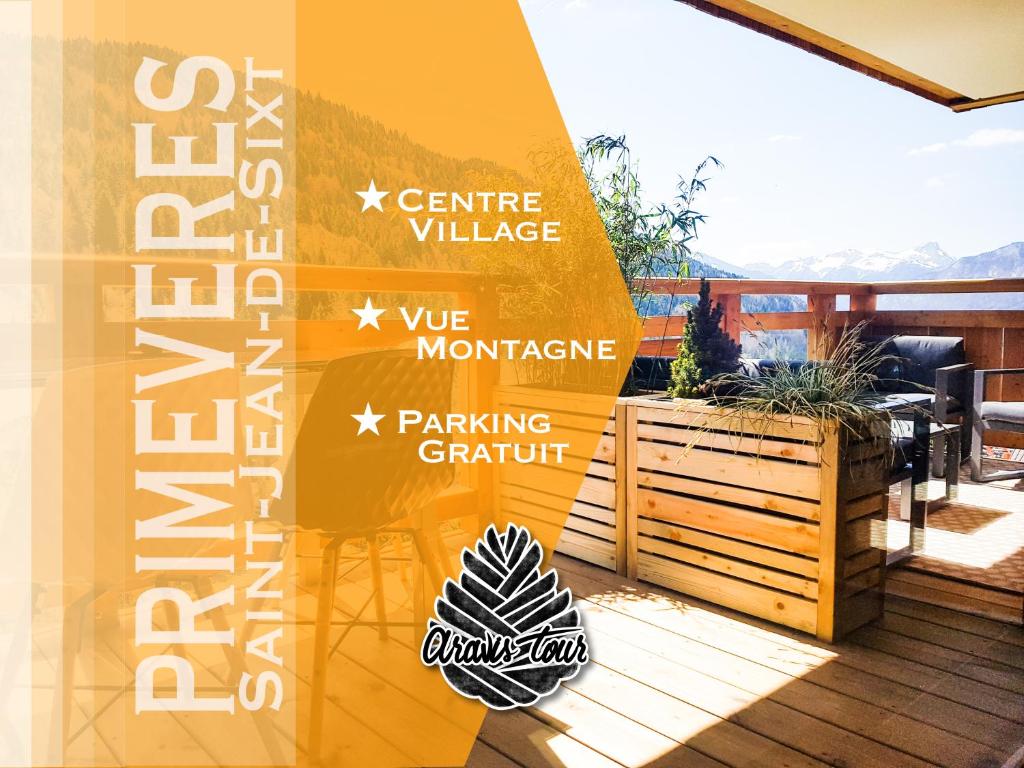 サン・ジャン・ド・シックスにあるAppt Primevères - Centre village, Vue montagne - AravisTourの中庭の看板