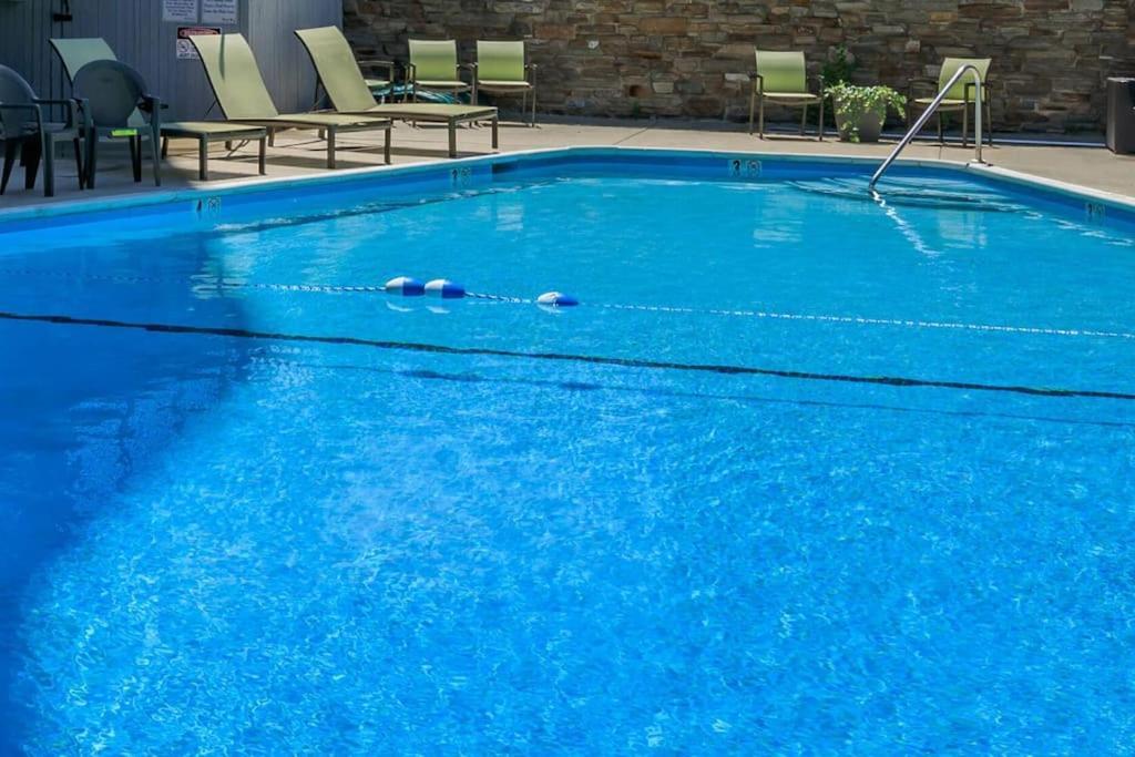 een groot blauw zwembad met blauw water bij *The Stunning *King Suite* Heart of Towson in Towson