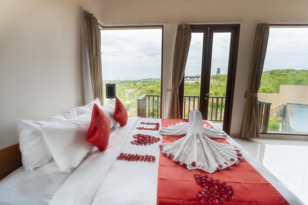 Balkón nebo terasa v ubytování Jimbaran Sea View Villa