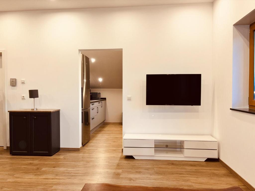 TV a/nebo společenská místnost v ubytování Blick Bergwinkel