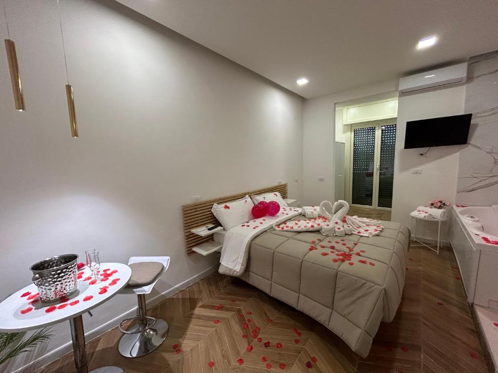 Postel nebo postele na pokoji v ubytování Hotel Due Pini Conte