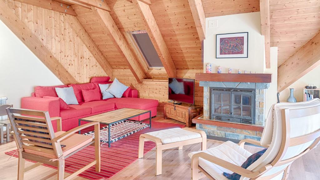 Posezení v ubytování Saplan Real Estate DUPLEX LONGUERA