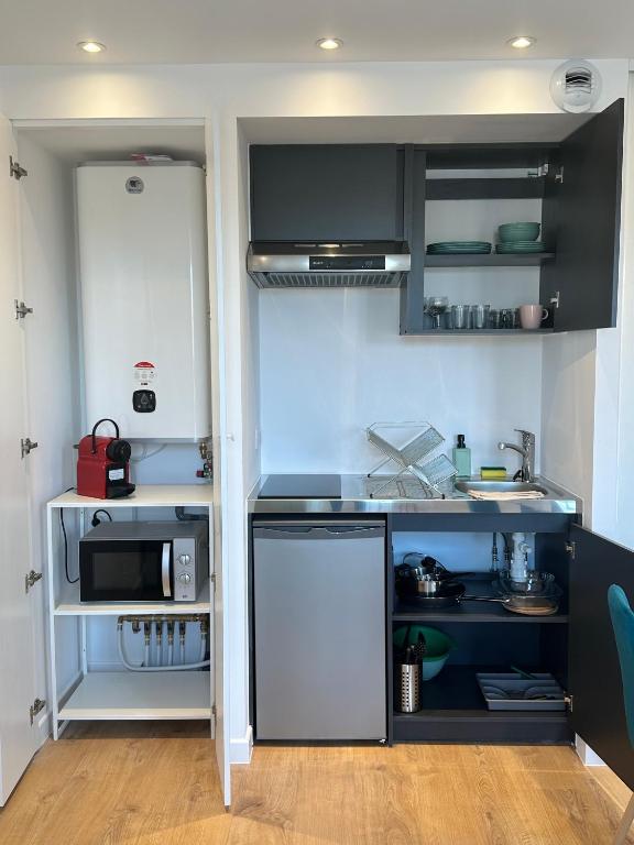 Kuchyň nebo kuchyňský kout v ubytování Résidence Terminus - appartements