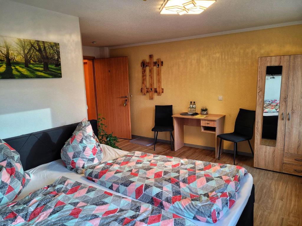 Postel nebo postele na pokoji v ubytování Kulturstätte Gröditz