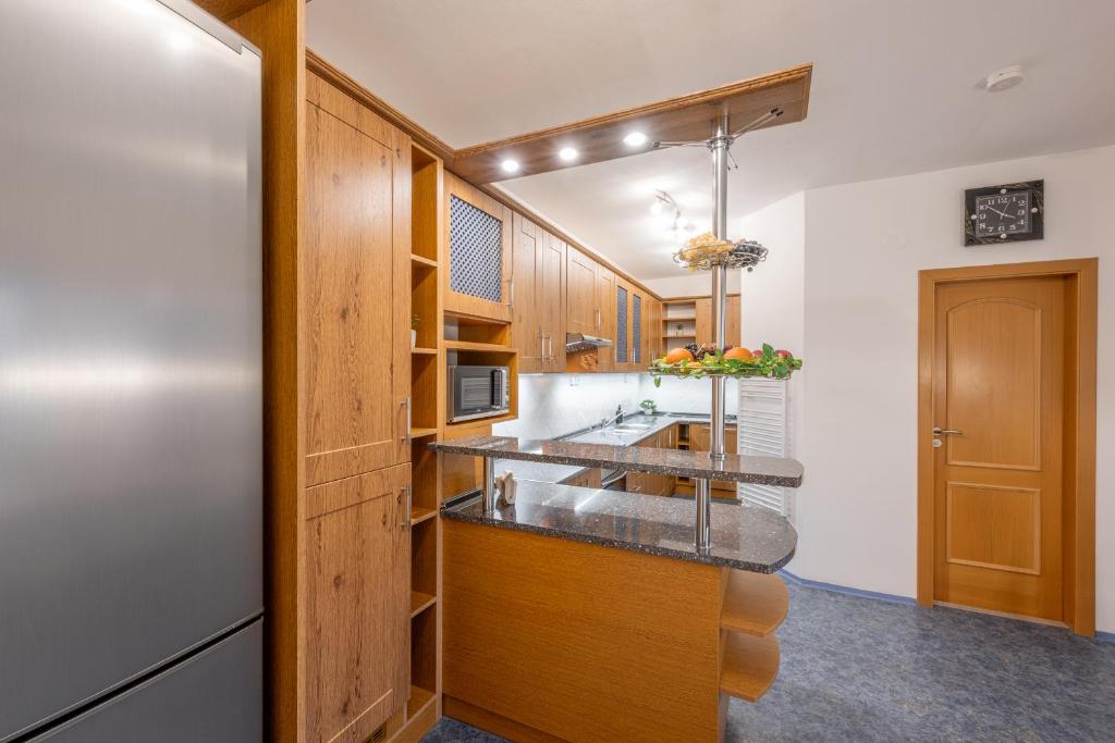 Kuchyň nebo kuchyňský kout v ubytování Apartmán Karin