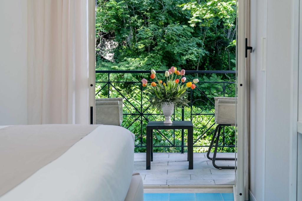 Balkón nebo terasa v ubytování Hotel Le Axidie