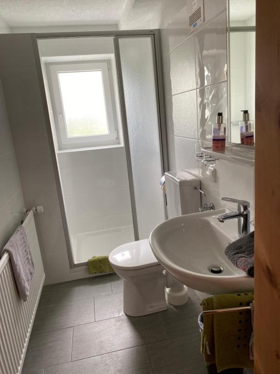 Koupelna v ubytování Nebenhaus Sagritzerwirt