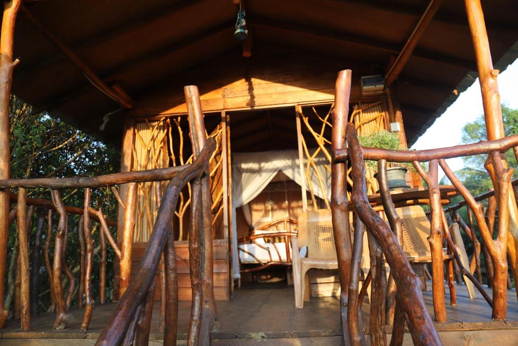 Balkón nebo terasa v ubytování Sigiriya Rock Gate Resort