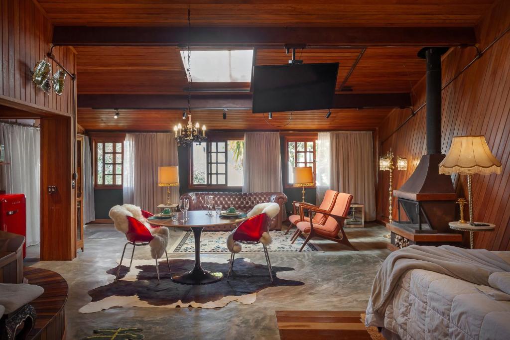 พื้นที่นั่งเล่นของ Pousada Loft da Serra