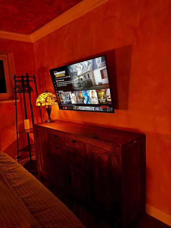TV a/nebo společenská místnost v ubytování Ostravice Apartment