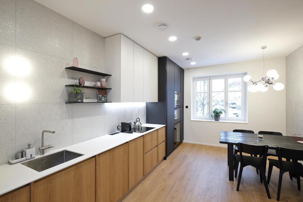 Kuchyň nebo kuchyňský kout v ubytování Apartmány Vila Terasy