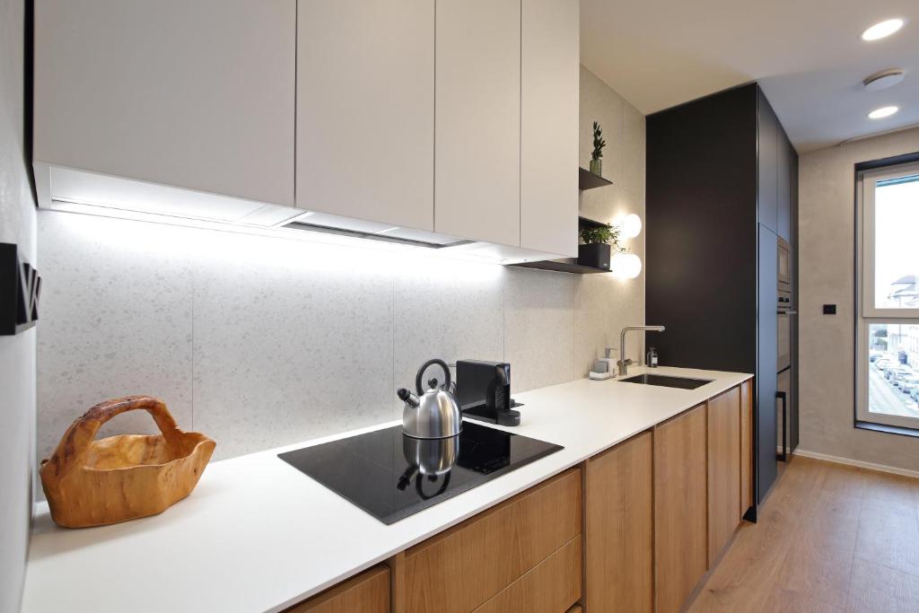Kuchyň nebo kuchyňský kout v ubytování Apartmány Vila Terasy