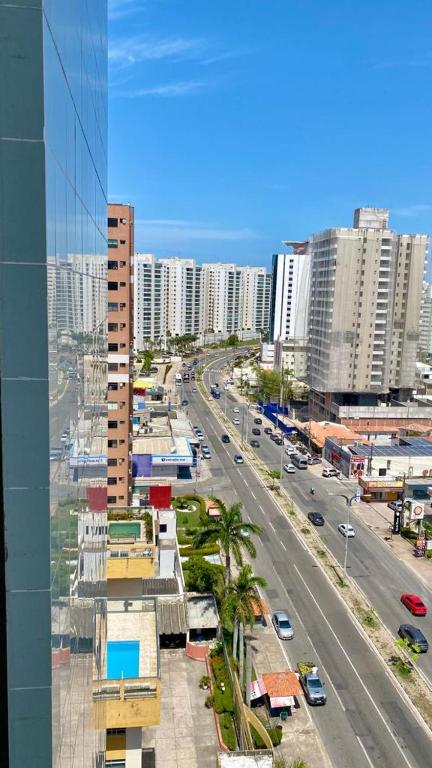 a view of a city with buildings and a street at Flat de dois quartos Number One in São Luís