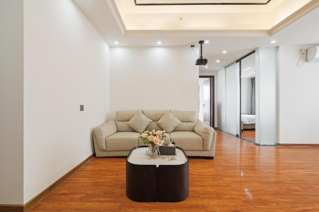 Posezení v ubytování East Maple International Apartment - Guangzhou Luogang Wanda Plaza Suyuan Metro Station