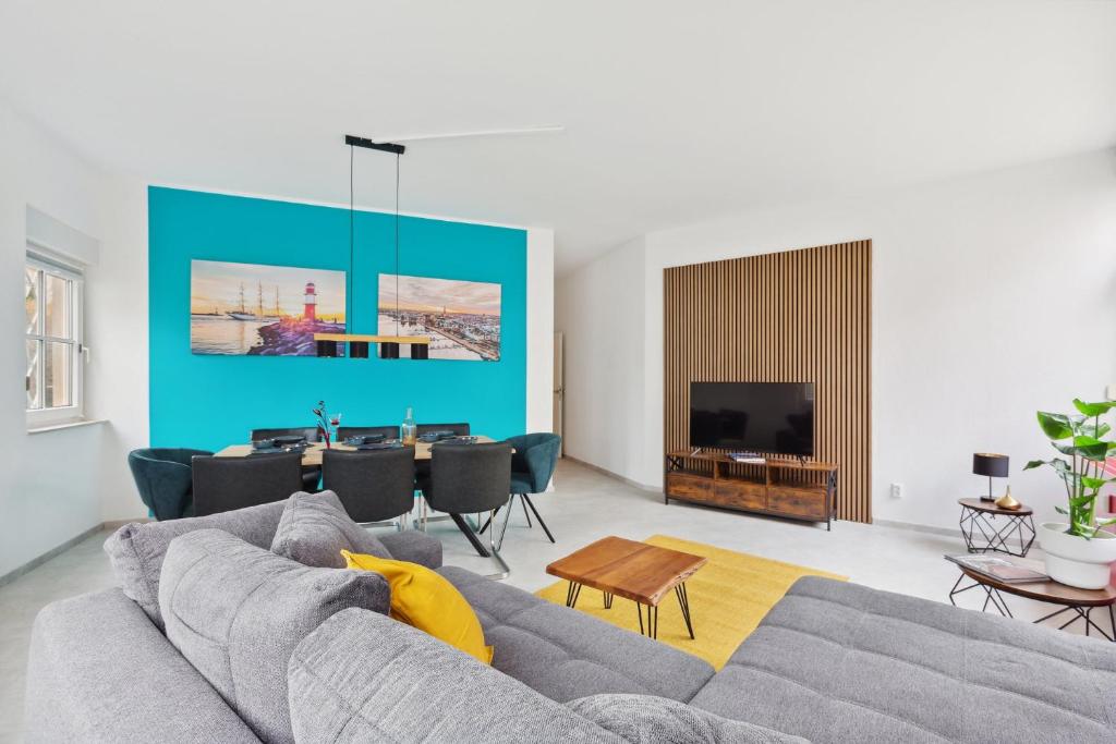 TV a/nebo společenská místnost v ubytování MARLEI 6 Apartment mit 3 Schlafzimmern, gemütlichen Wohnbereich, mit 2 WCs