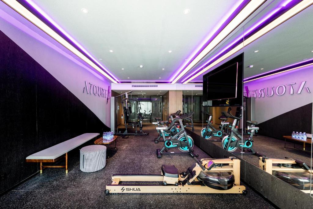 Fitness centrum a/nebo fitness zařízení v ubytování Atour Hotel Foshan Shunde Happy Coast