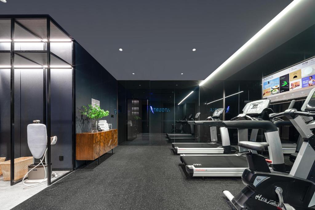 Fitness centrum a/nebo fitness zařízení v ubytování Atour Hotel Foshan Chancheng Zhangcha