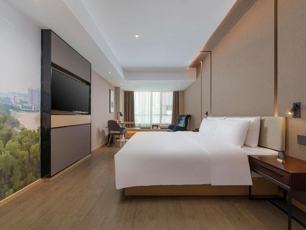 TV a/nebo společenská místnost v ubytování Atour Hotel Foshan Shunde Happy Coast