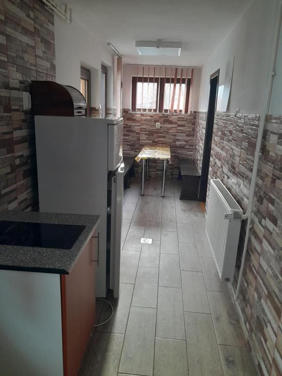 Kuchyň nebo kuchyňský kout v ubytování Apartamente Ambrus Praid