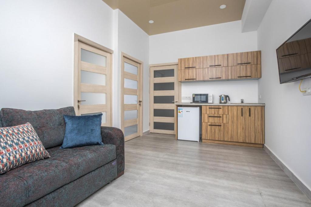 Kuchyň nebo kuchyňský kout v ubytování Hotel Armeni