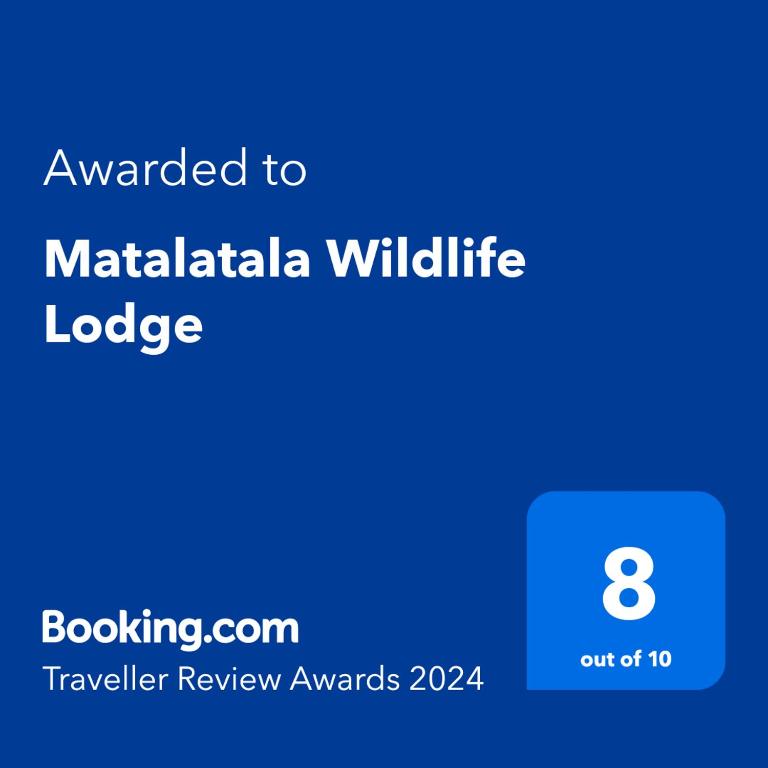 a screenshot of a cell phone with the text awarded to maliki wildlife lodge at Matalatala Wildlife Lodge in Roodeplaat