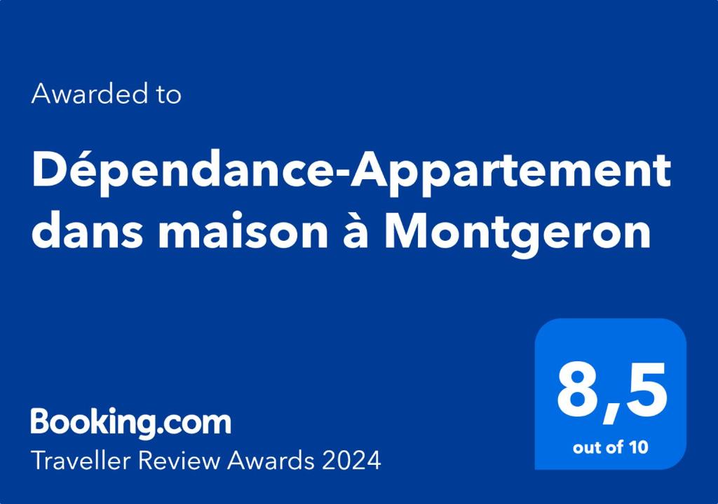 una señal azul con las palabras "acuerdo de dependencia" en Dépendance-Appartement dans maison à Montgeron, en Montgeron