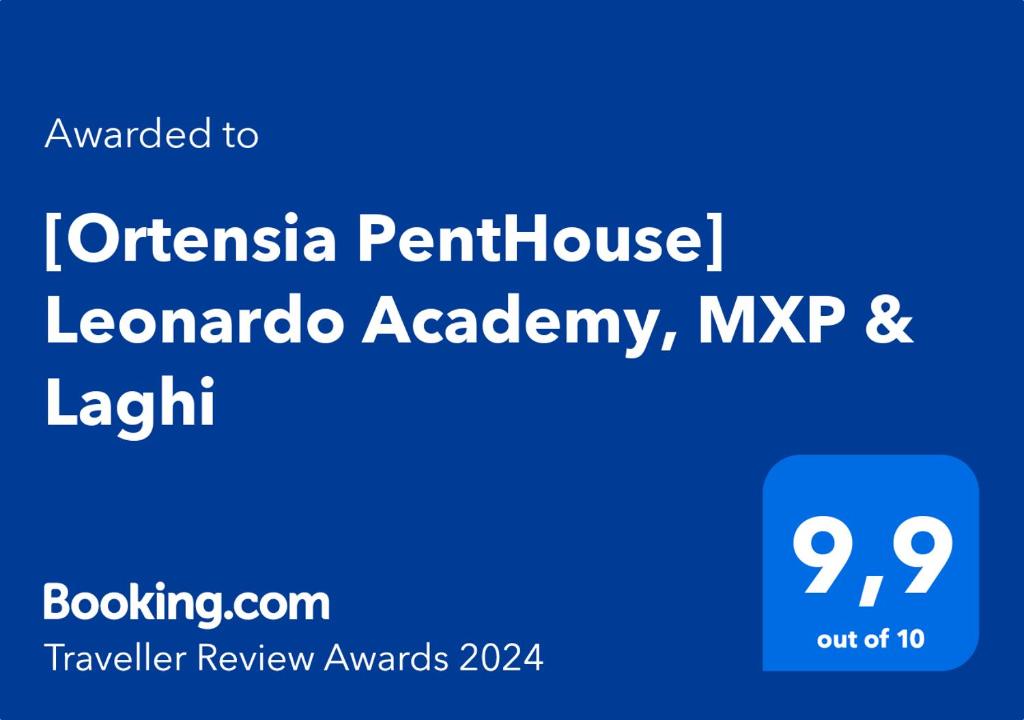 Certifikát, hodnocení, plakát nebo jiný dokument vystavený v ubytování [Ortensia PentHouse] Leonardo Academy, MXP & Laghi