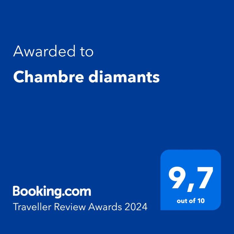 a blue screen with the text awarded to champion channels at Chambre diamants in Saint-Pierre