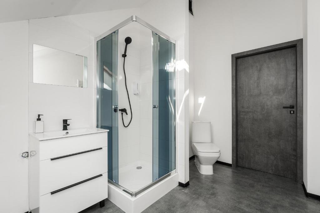 Koupelna v ubytování Apartmány Modřany