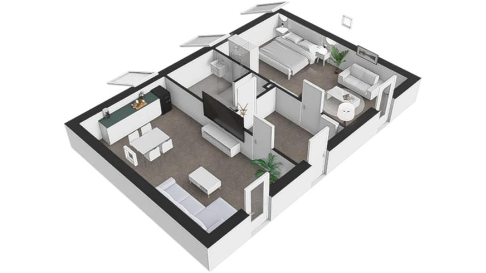 Půdorys ubytování Apartmány Modřany
