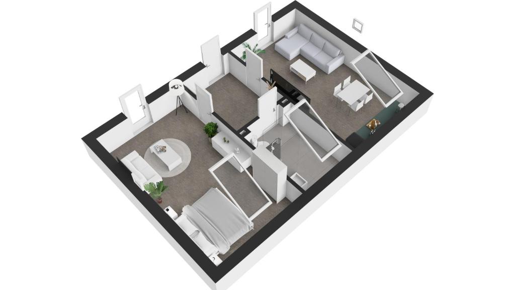 Půdorys ubytování Apartmány Modřany