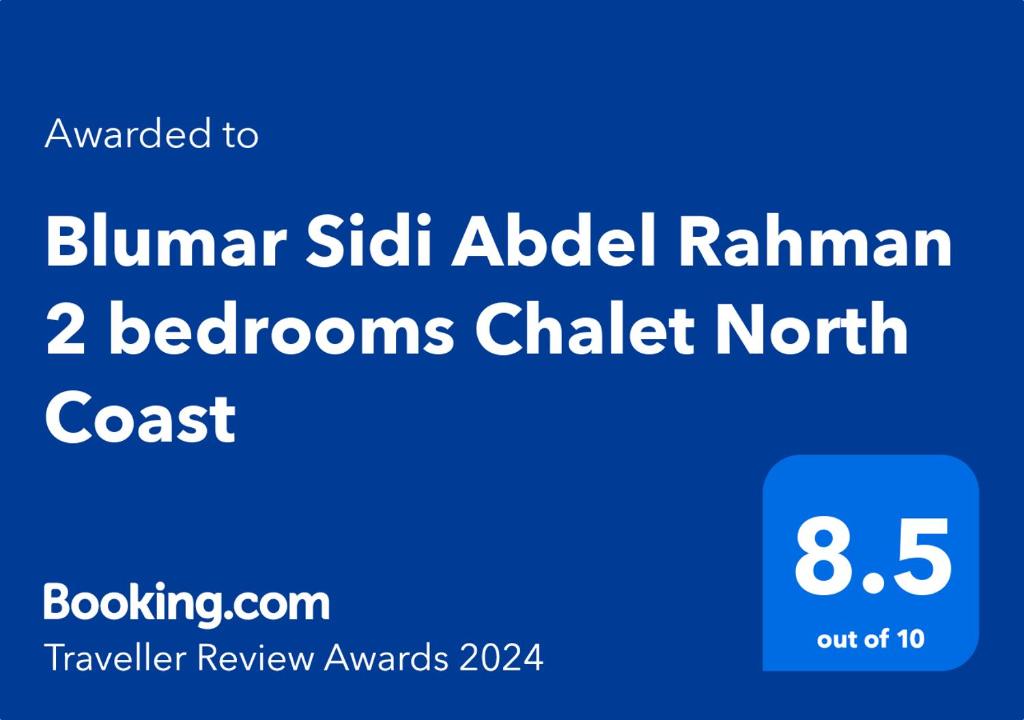 Certifikat, nagrada, logo ili neki drugi dokument izložen u objektu Blumar Sidi Abdel Rahman 2 bedrooms Chalet North Coast