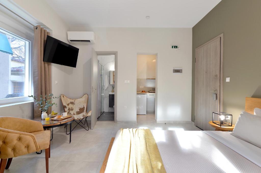 TV a/nebo společenská místnost v ubytování Alekos Apartments 2 Netflix, Self Check-In