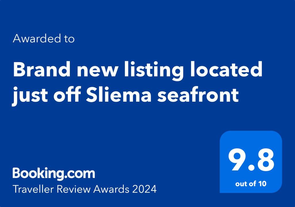 Sertifikat, nagrada, logo ili drugi dokument prikazan u objektu Brand new listing located just off Sliema seafront