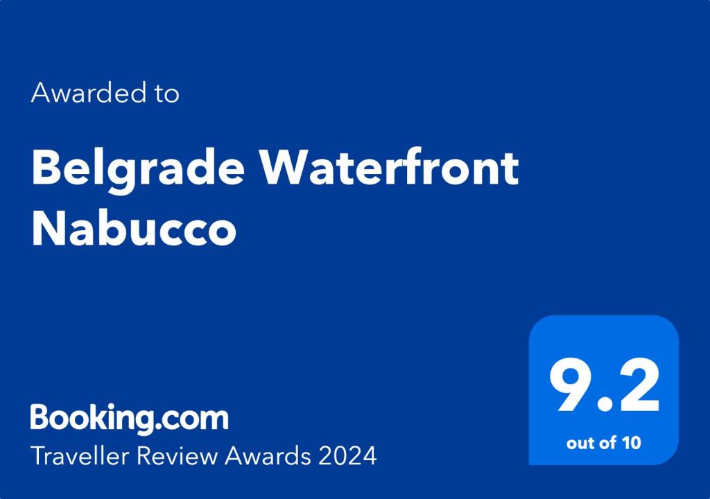 Un certificado, premio, letrero u otro documento en Belgrade Waterfront Nabucco
