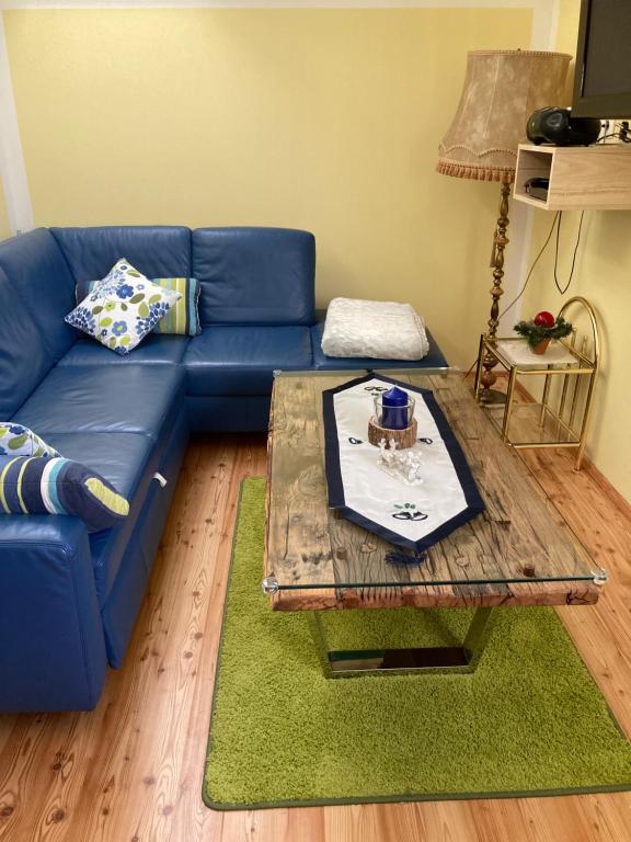 Posezení v ubytování Ferienwohnung Alte Feuerwehr