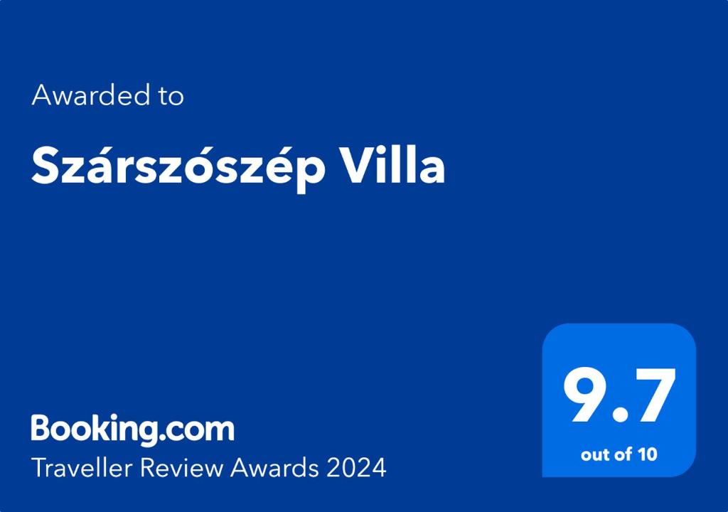 Certyfikat, podpis lub inny dokument wystawiony w obiekcie Szárszószép Villa