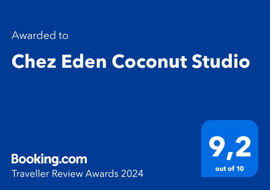 Majutusasutuses Chez Eden Coconut Studio olev sertifikaat, autasu, silt või muu dokument